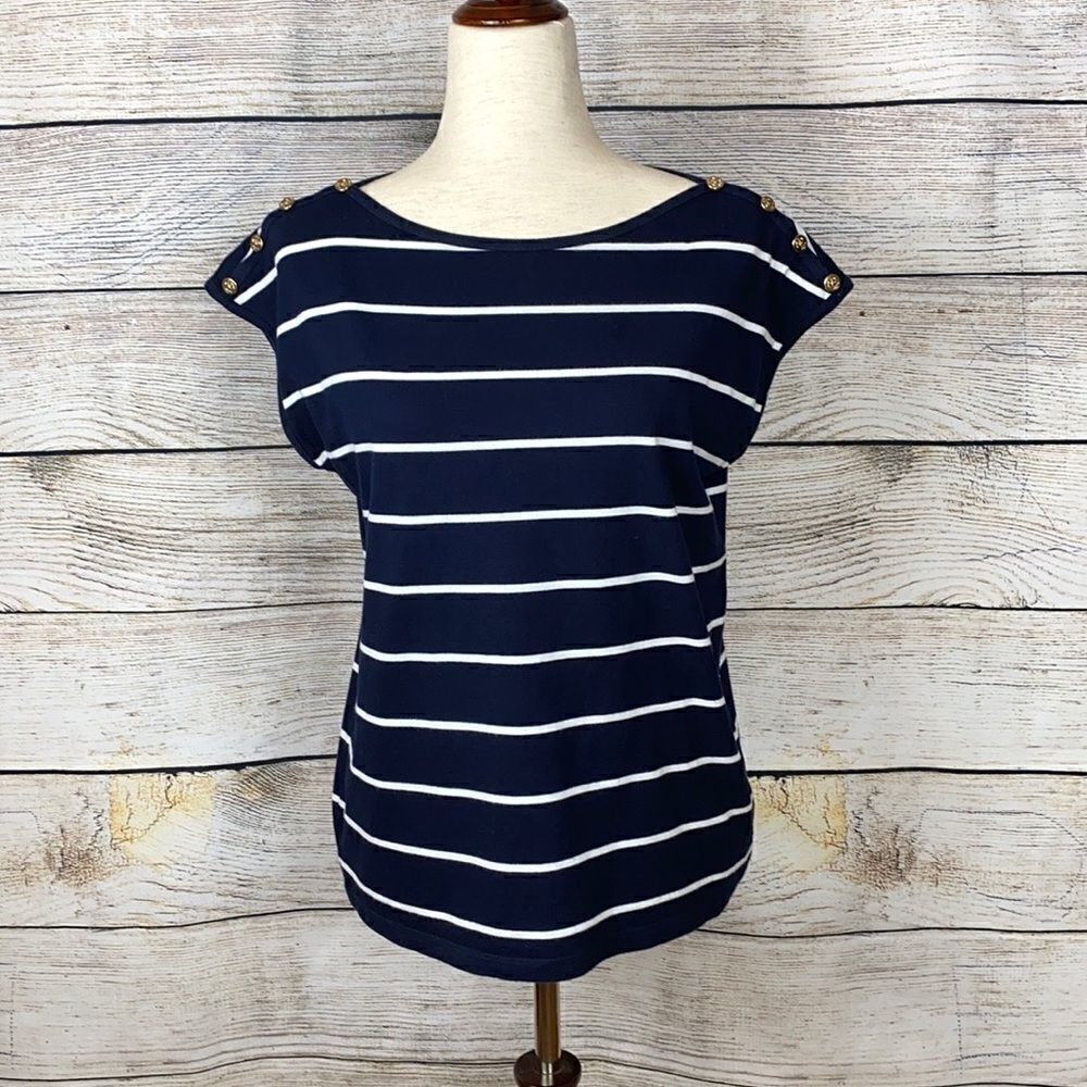 Talbots Cotton blend Boat Neck Sleeveless Top LP